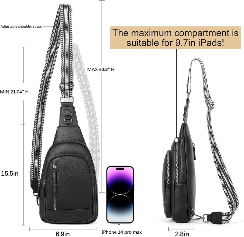 CLUCI Crossbody Bags for Women Men,Leather Sling Bag Cross Body Backpack for Woman Gifts for Women Birthday Unique - Image 3